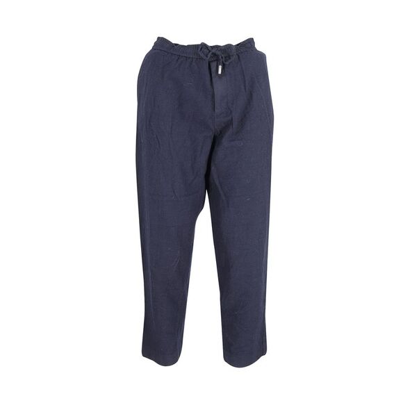 Mr. P Drawstring Pants in Navy Blue Wool
